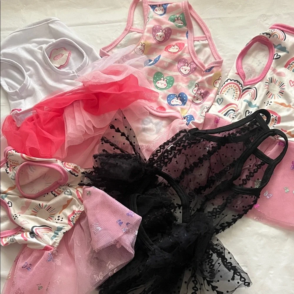 SHEIN Pink and Black Dog Dresses